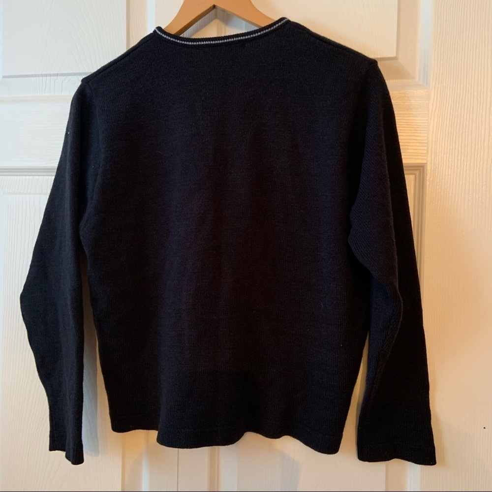 Vintage Air Canada 🇨🇦 navy wool blend cardigan size Large - Picture 8 of 8